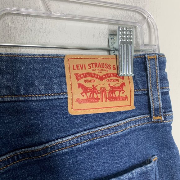 Levis Mile High Cropped Wide Leg Jeans Size 29 Blue Denim Buttonfly - Picture 10 of 10